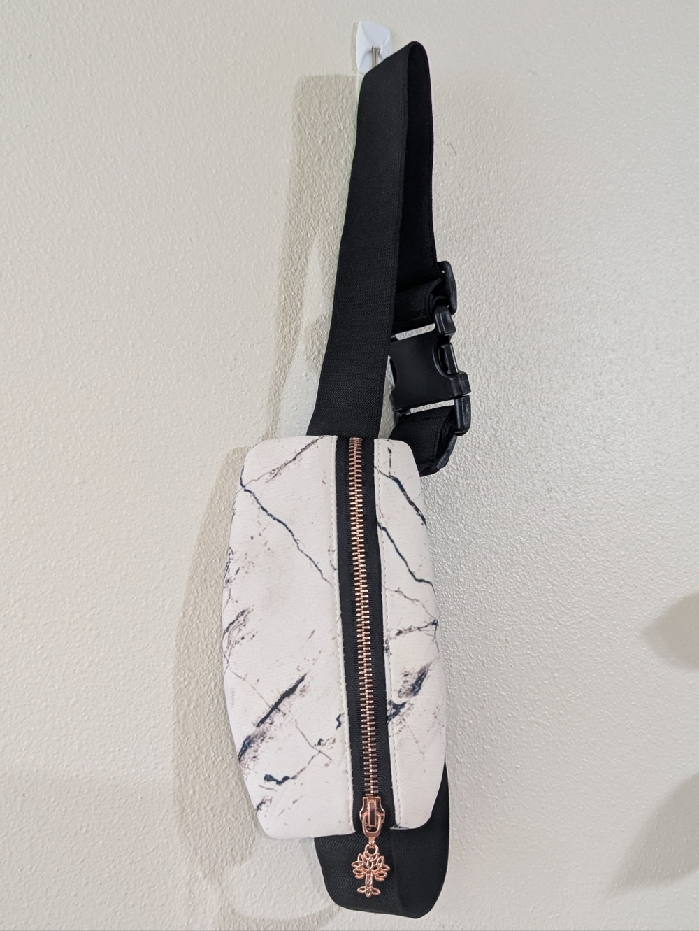 NWOT White Marbled Belt Bag